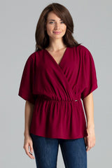 Blouse L063 – Lenitif, Burgundy – Blouse – image 3