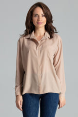 Long sleeve shirt L059 – Lenitif, Beige – Shirt – image 4