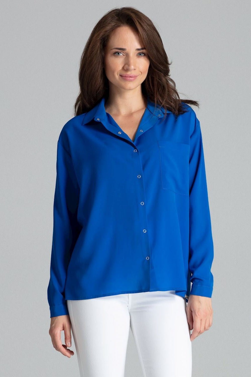 Long sleeve shirt L059 – Lenitif, Sapphire Blue – Shirt – image 5