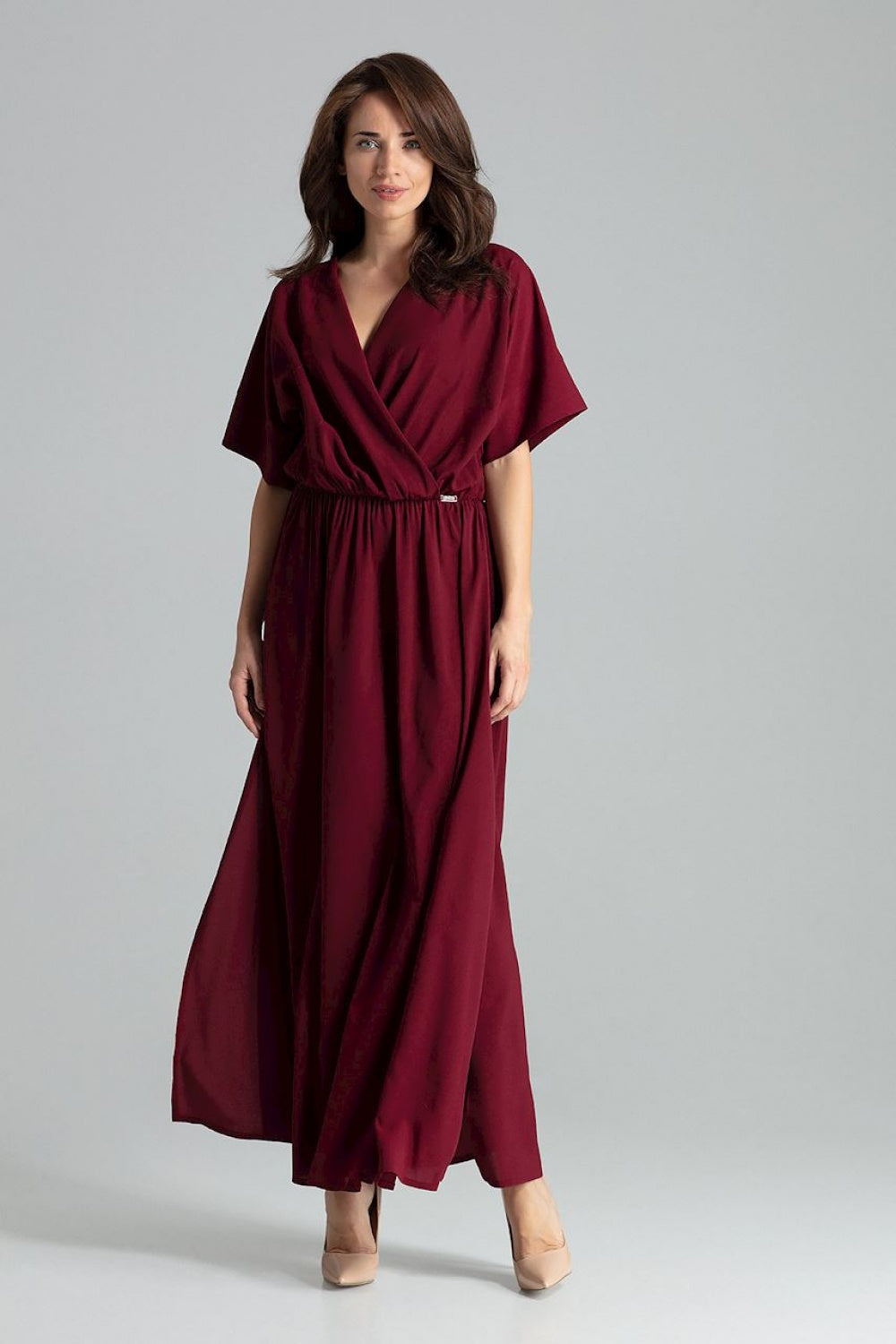Day Dress L055 – Lenitif, Burgundy – Day Dress – image 3