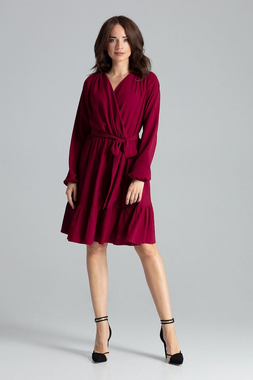 Cocktail dress L053 – Lenitif, Burgundy – Cocktail Dress – image 3