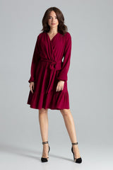 Cocktail dress L053 – Lenitif, Burgundy – Cocktail Dress – image 3