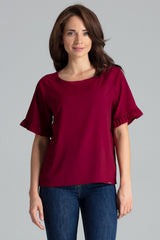 Blouse L052 – Lenitif, Burgundy – Blouse – image 2