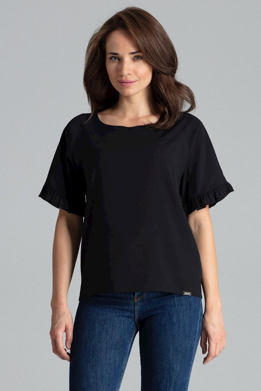 Blouse L052 – Lenitif, Black – Blouse – image 3