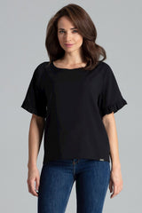 Blouse L052 – Lenitif, Black – Blouse – image 3