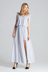 Cocktail dress M691 – Figl, Grey – Cocktail Dress – image 3