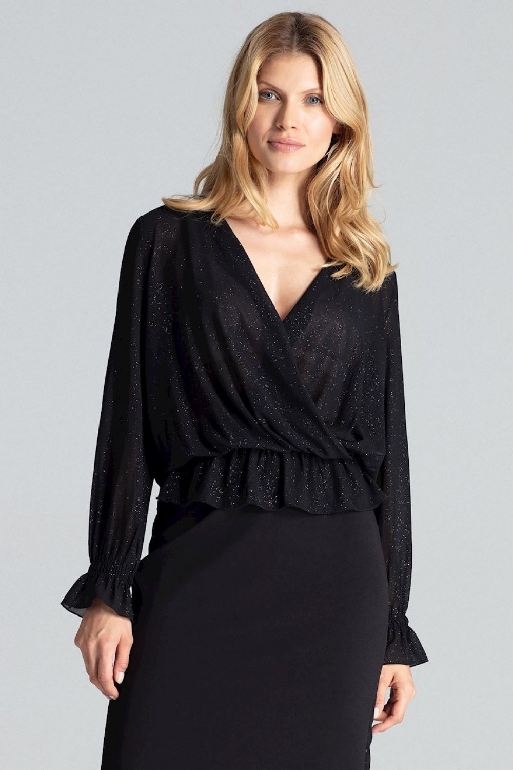 Blouse M690 – Figl, Black – Blouse – image 2