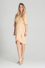 Day Dress M702 – Figl, Beige – Day Dress – image 3