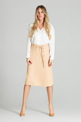 Skirt M697 – Figl, Beige – Skirt – image 3