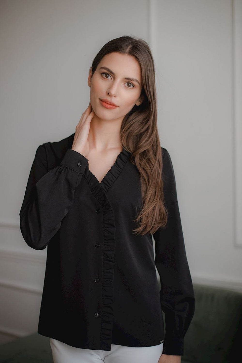 Long sleeve shirt L077 – Lenitif, Black – Shirt – image 3