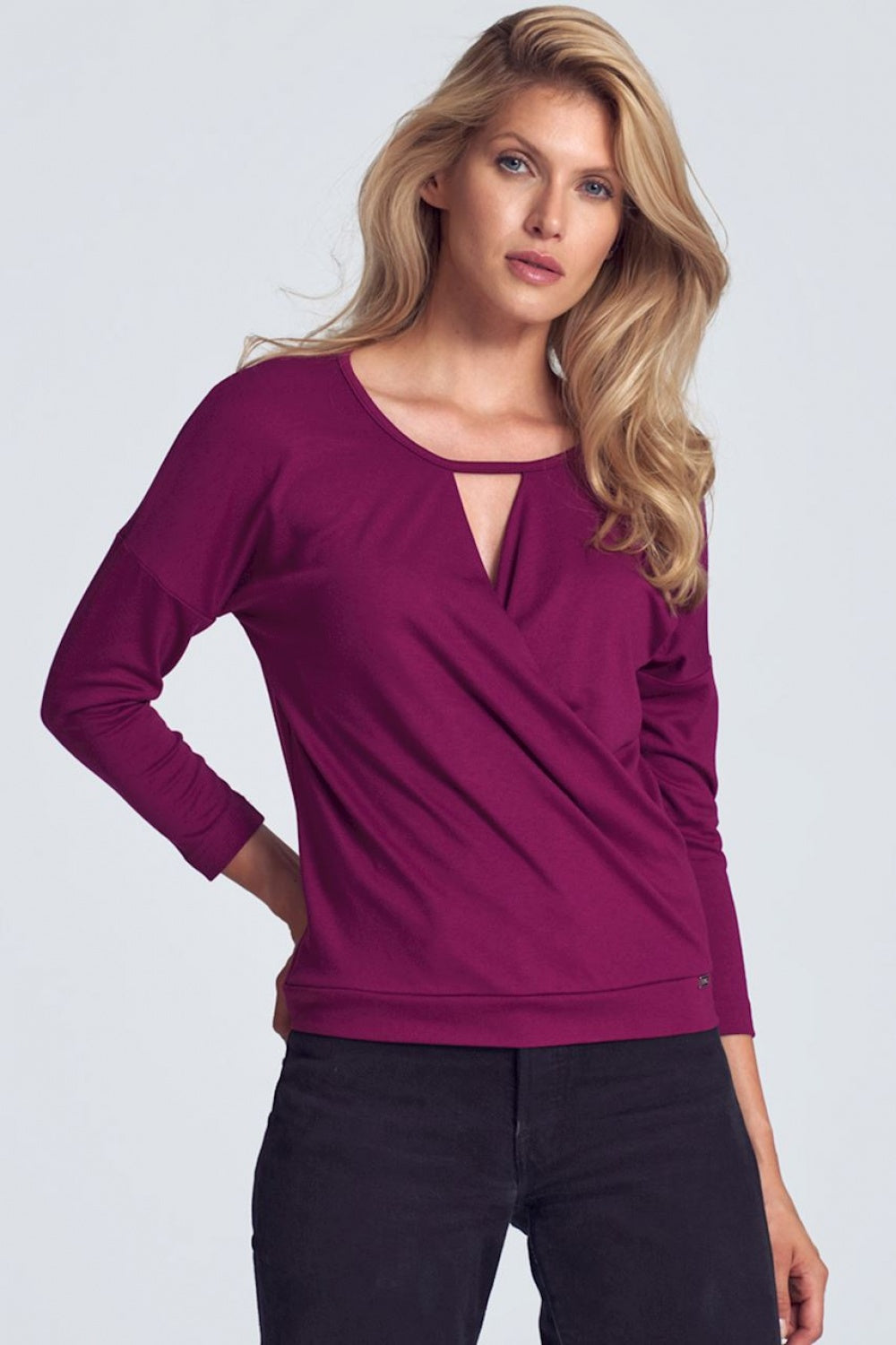 Blouse M710 – Figl, Fuchsia – Blouse – image 3