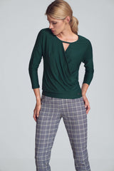 Blouse M710 – Figl, Green – Blouse – image 4