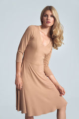 Cocktail dress M709 – Figl, Beige – Cocktail Dress