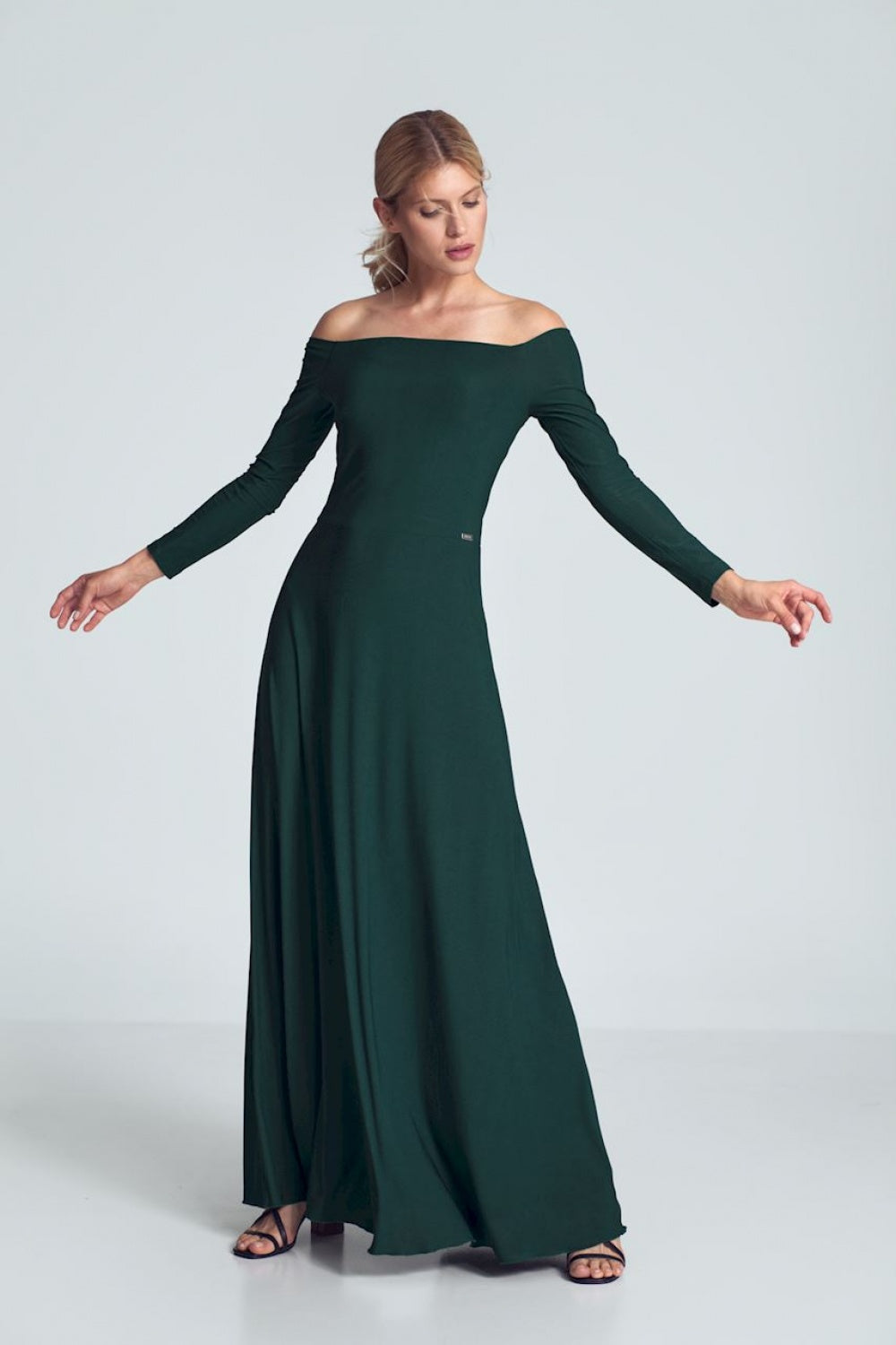 Long dress M707 – Figl, Green – Dress – image 2