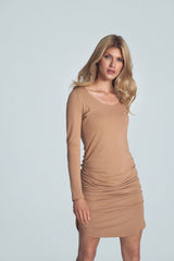 Day Dress M714 – Figl, Beige – Day Dress