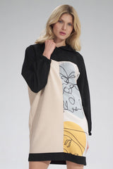 Day Dress M755 – Figl, Black Beige Pattern 123 – Day Dress