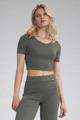 Blouse M748 – Figl, Olive – Blouse – image 2