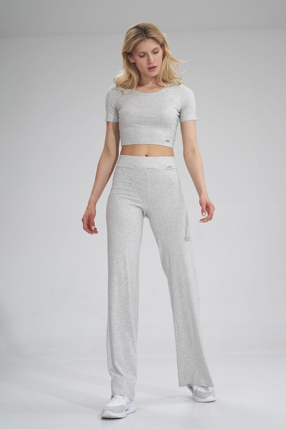 Women's Trousers M749 – Figl, Grey Melange – Pants – image 3