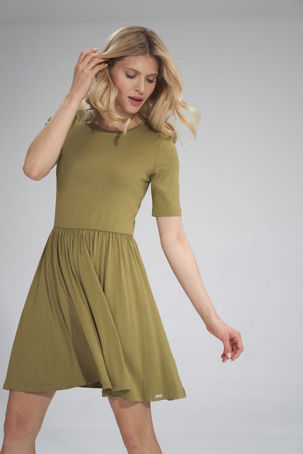 Day Dress M751 – Figl, Light Olive – Day Dress – image 5