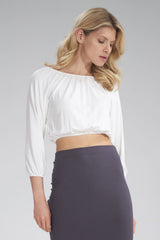 Blouse M781 – Figl, White – Blouse – image 3
