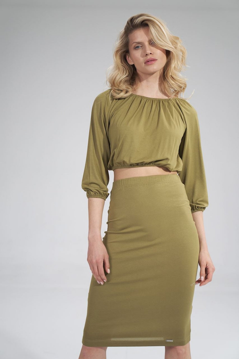 Blouse M781 – Figl, Light Olive – Blouse – image 5