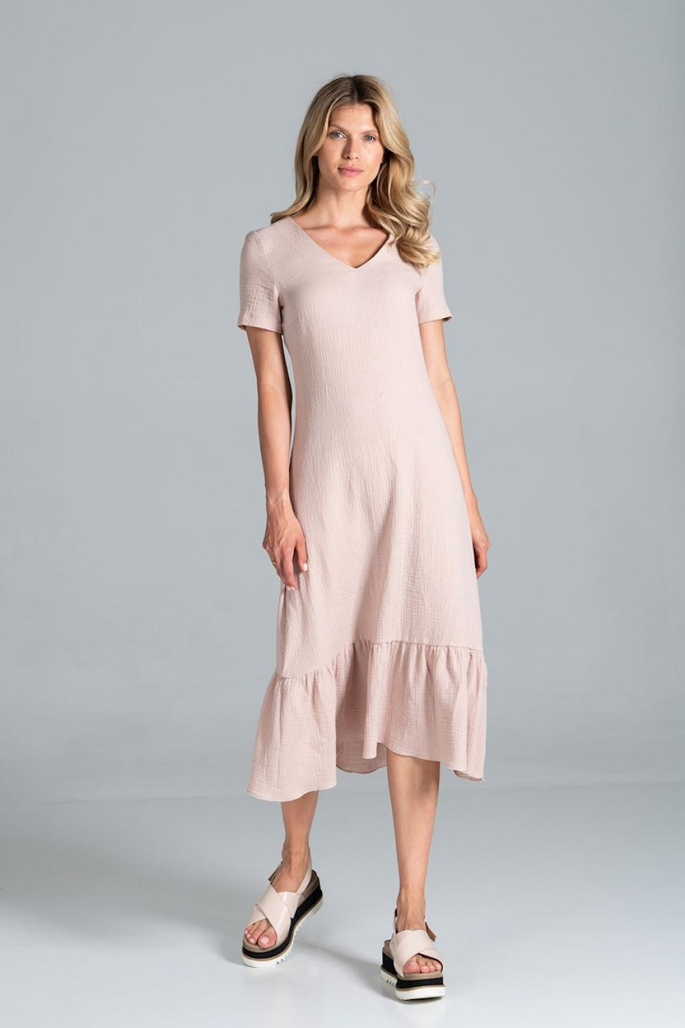 Day Dress M827 – Figl, Beige – Day Dress – image 6