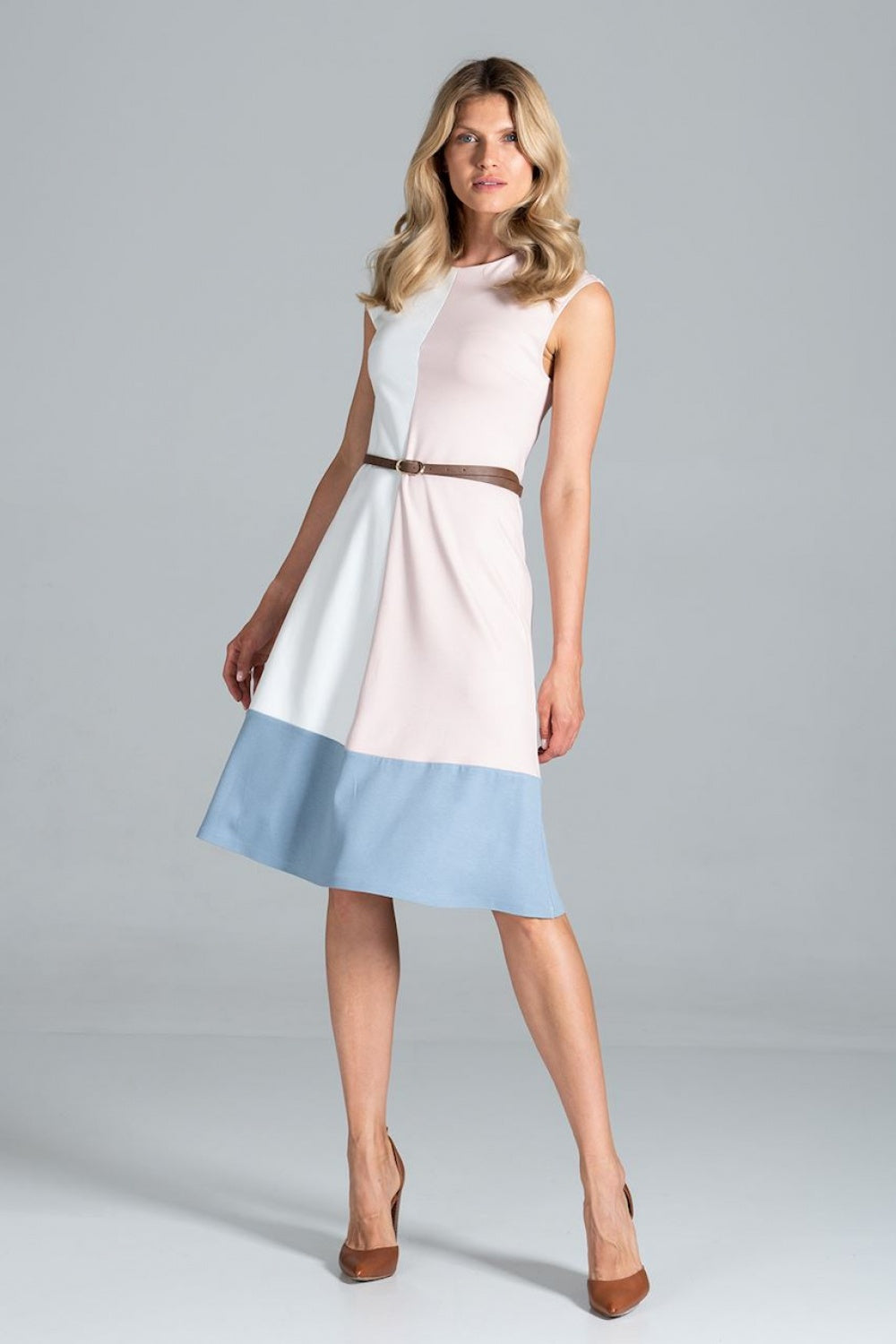 Day Dress M815 – Figl, Ecru Pink Blue – Day Dress