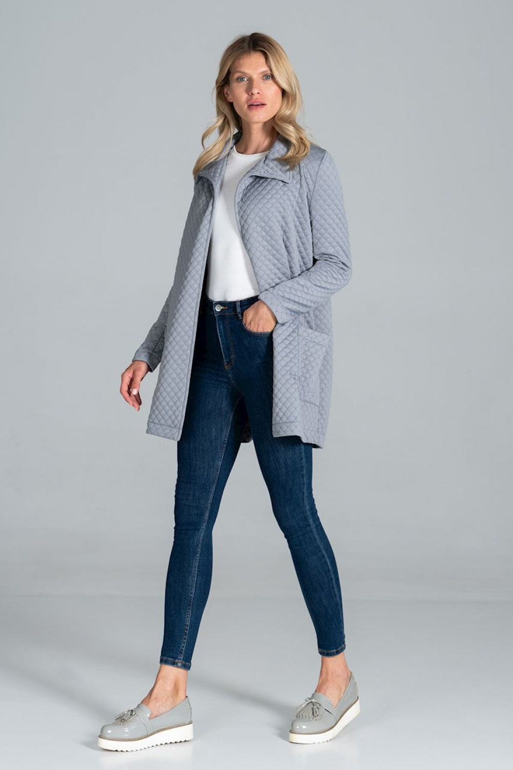 Coat M814 – Figl, Grey – Coat – image 2