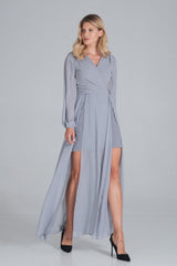 Evening dress M850 – Figl, Grey – Evening Dress