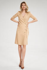 Day Dress M703 – Figl, Beige – Day Dress – image 2