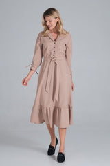 Day Dress M840 – Figl, Beige – Day Dress – image 2