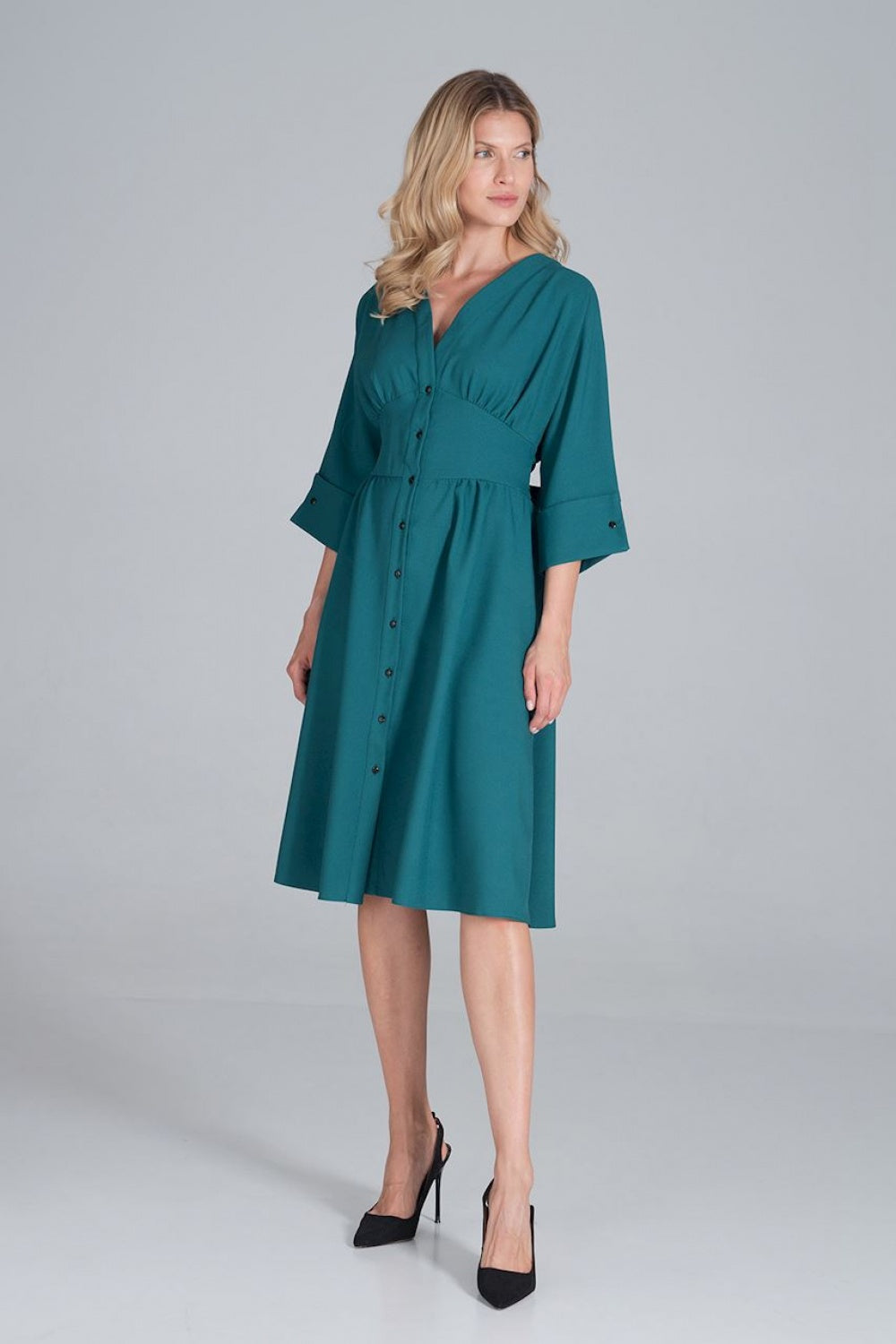 Day Dress M843 – Figl, Green – Day Dress – image 4