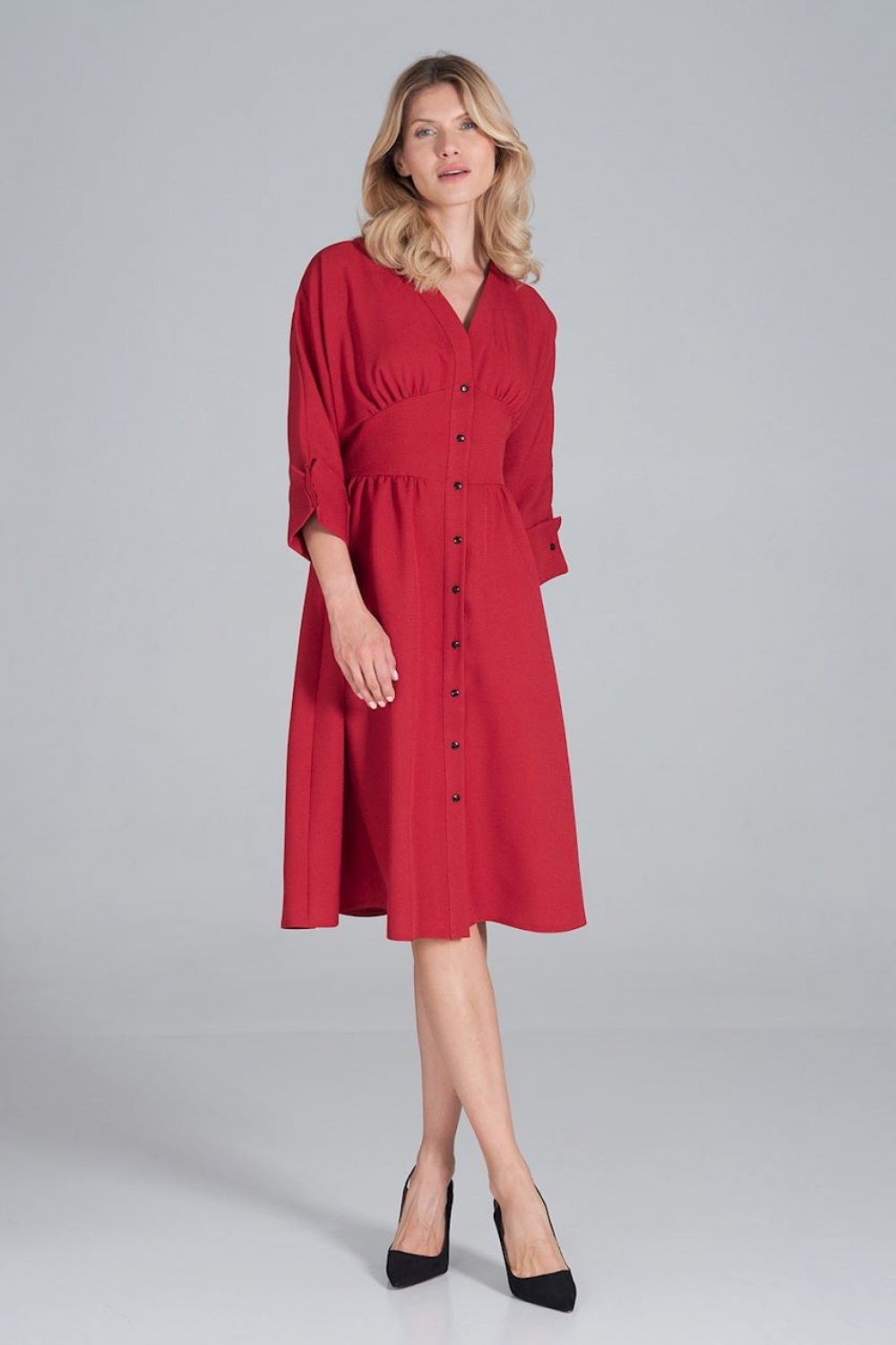 Day Dress M843 – Figl, Burgundy – Day Dress – image 5