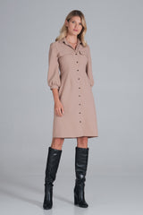 Day Dress M849 – Figl, Beige – Day Dress