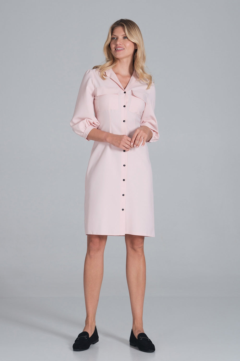 Day Dress M849 – Figl, Pink – Day Dress – image 4
