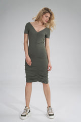 Day Dress M786 – Figl, Olive – Day Dress – image 2