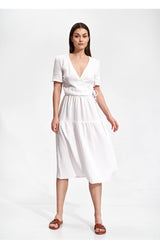 Day Dress M872 – Figl, White – Day Dress – image 4