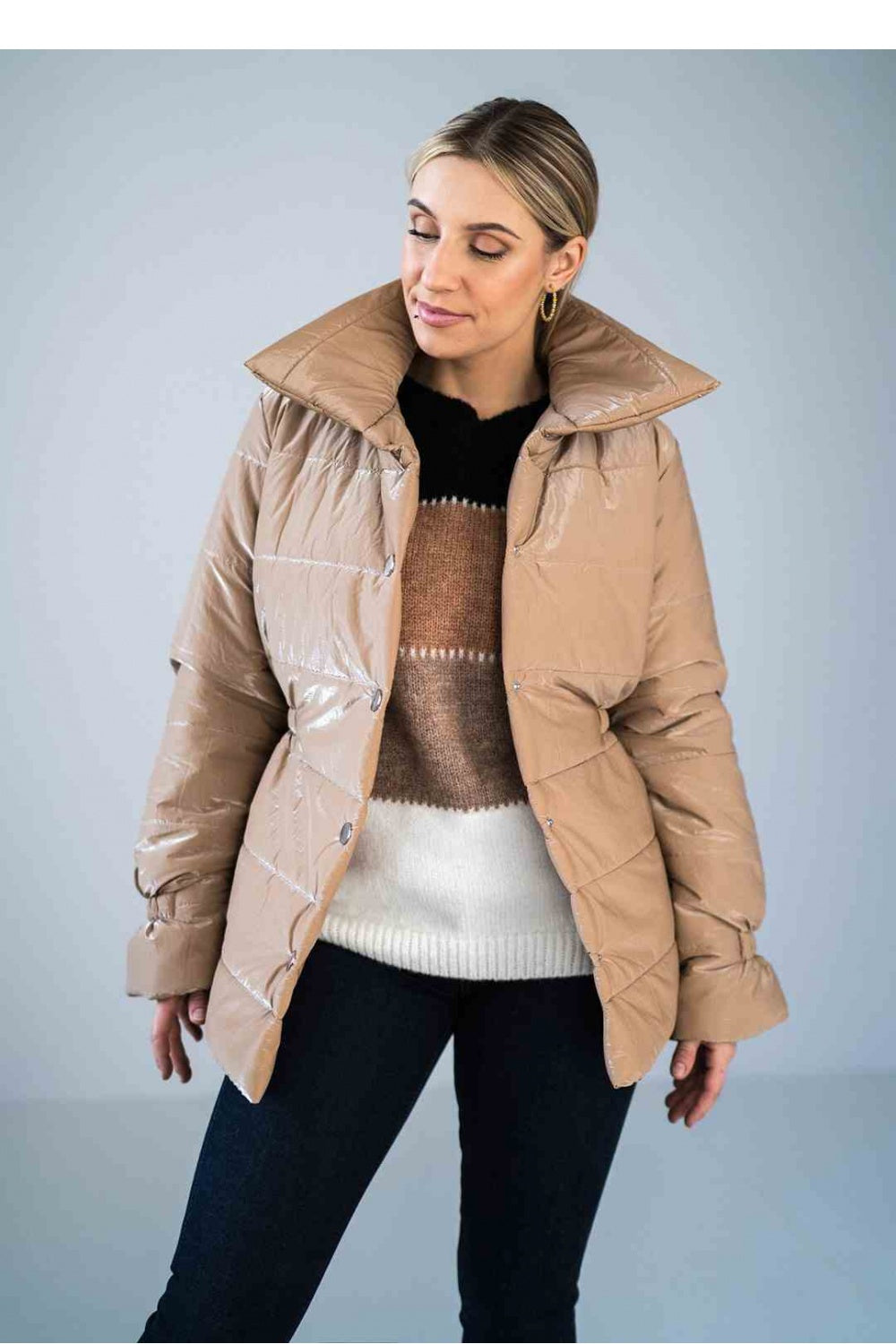 Jacket M933 – Figl, Beige – Jacket – image 5