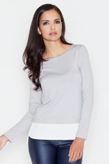 Blouse 374 – Figl, Dark Grey – Blouse – image 3
