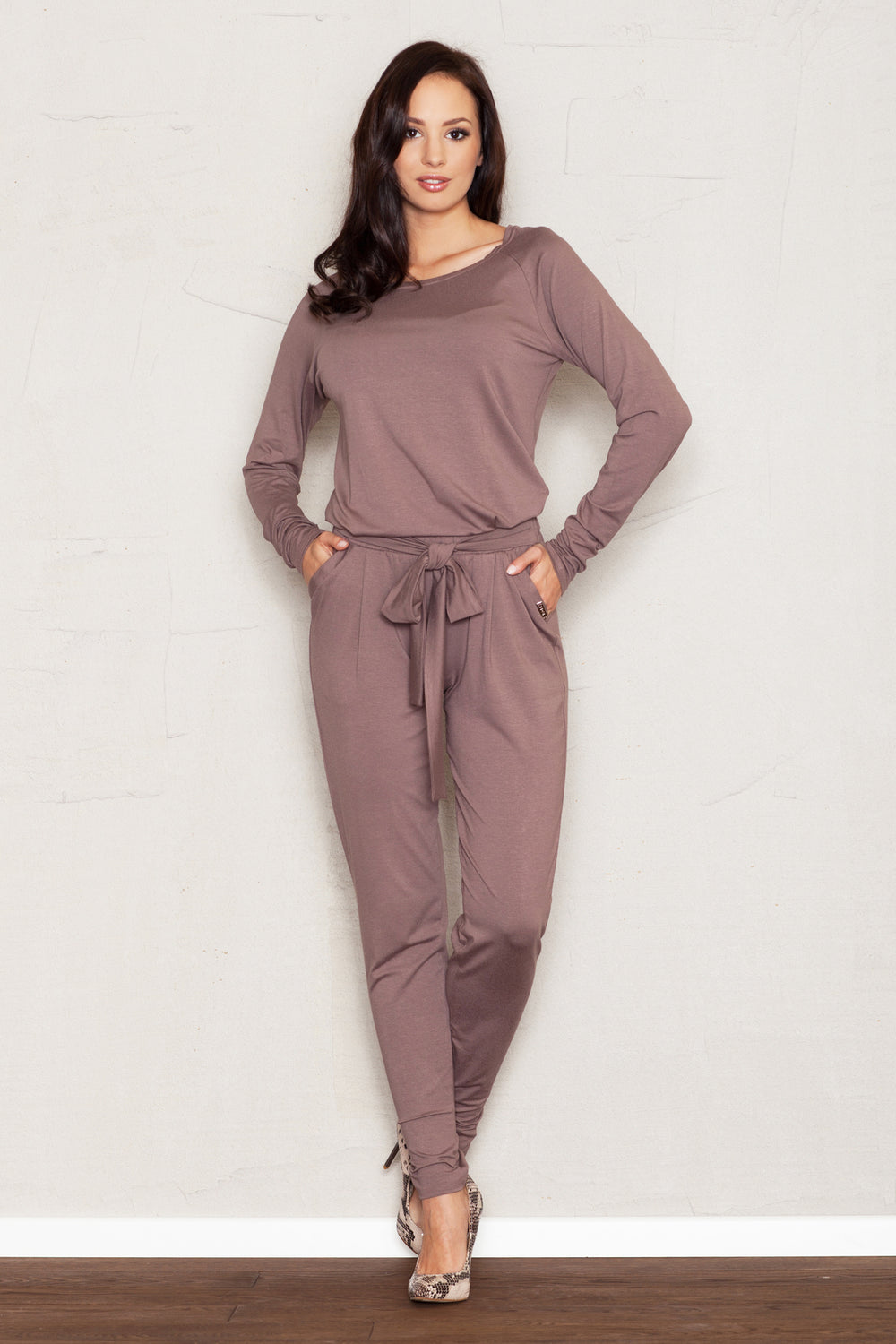 Women's Trousers 355 – Figl, Brown – Jumpsuit