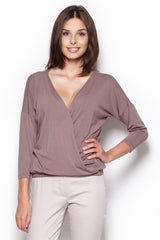 Blouse 278 – Figl, Brown – Blouse – image 3